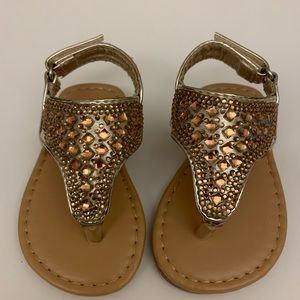 Gold Rhinestone Sandals